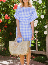 Plaid Back Zipper Dress With Side Pockets For Women